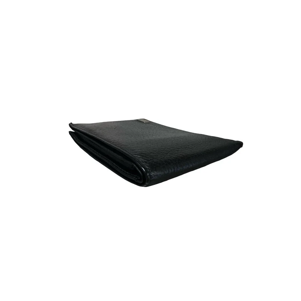 Dunhill Black Pebbled Bi fold Wallet Silver hardware men's/women's unisex